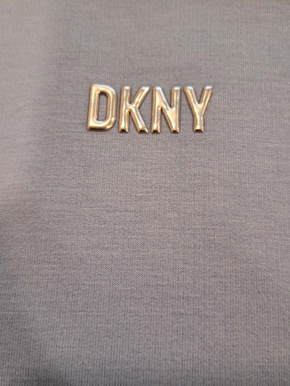 DKNY Sport Long Sleeve Crew Neck Slight Crop Solid Womens Top Light Blue Large - Picture 3 of 8